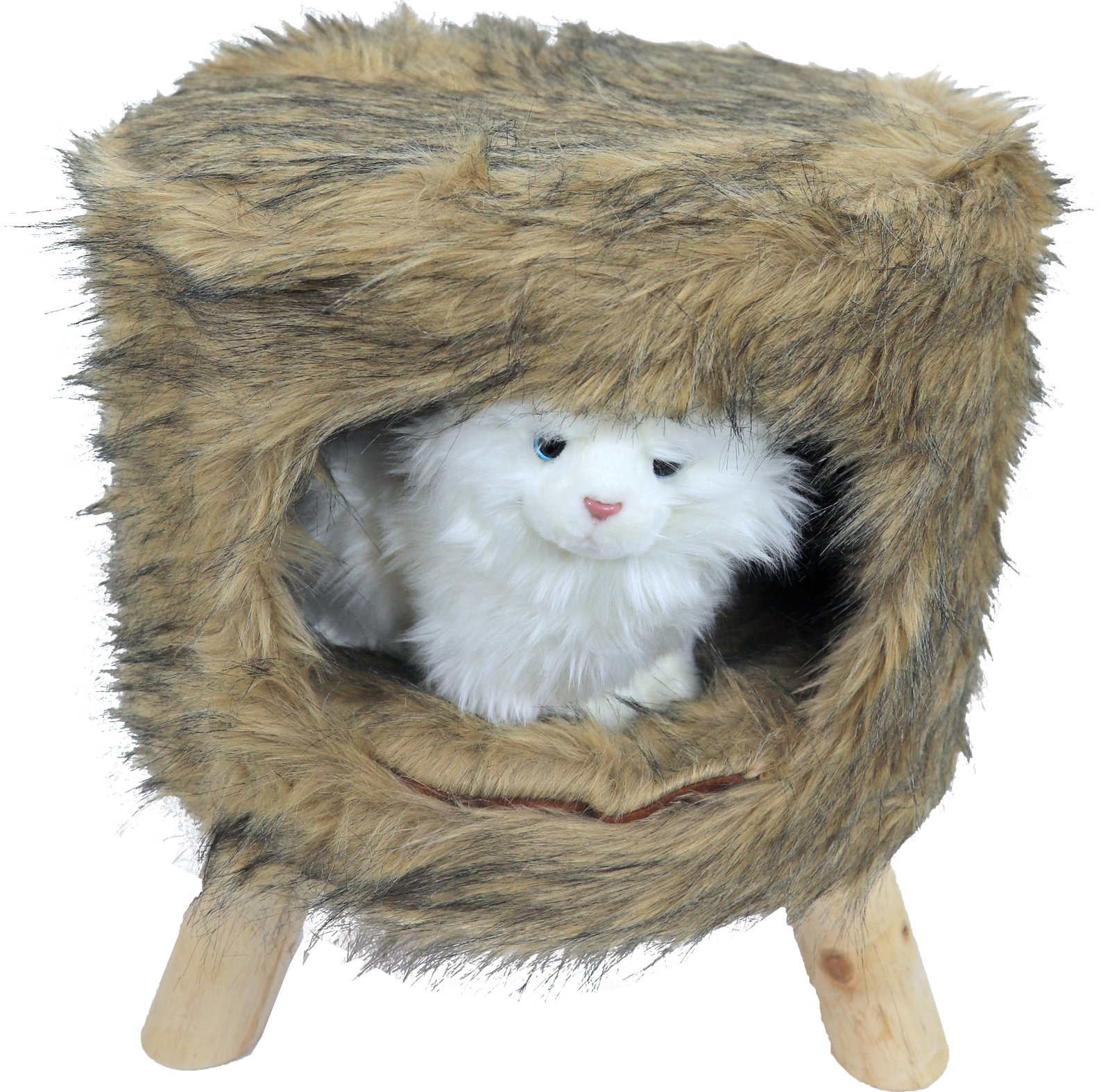 boon_poef_pluche_rond_bruin